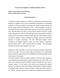 The role of the supports in catalytic oxidation of VOC. . Doctoral