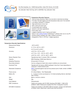 Data Logger Temperature Recorder Data Sheet