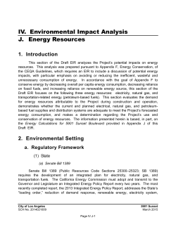 IV. Environmental Impact Analysis J. Energy Resources
