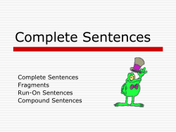 Complete Sentences