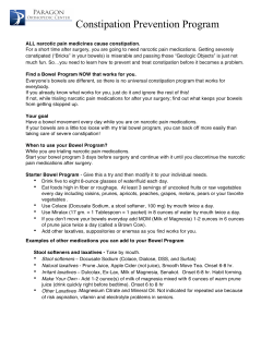 Constipation Prevention Program