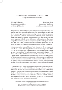 Books in Space: Adjacency, EEBO-TCP, and Early Modern Dramatists