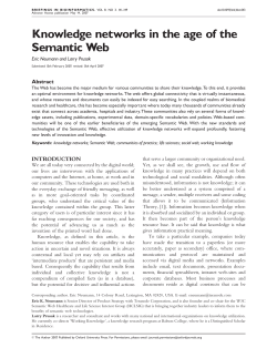 Knowledge networks in the age of the Semantic