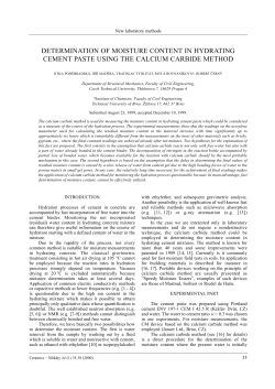 determination of moisture content in hydrating cement paste using