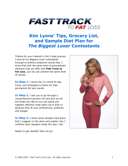 Kim Lyons` Tips, Grocery List, and Sample Diet Plan for The