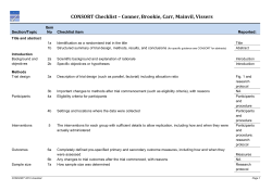 CONSORT Checklist &ndash; Conner, Brookie, Carr, Mainvil, Vissers