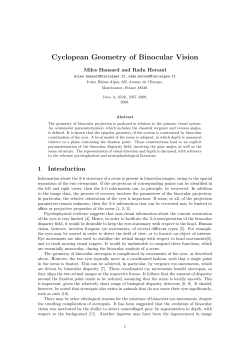 Cyclopean Geometry of Binocular Vision