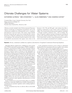 Chlorate Challenges for Water Systems