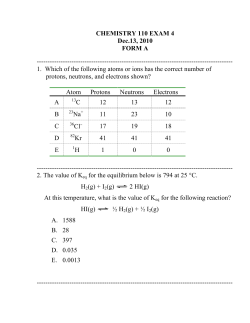 FA 2010 Exam 4 - Chemistry Courses