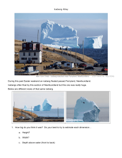 Iceberg Alley During this past Easter weekend an iceberg floated