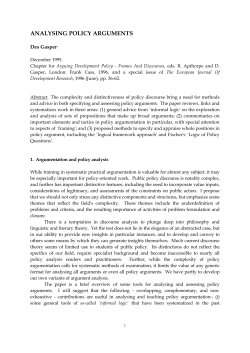 ANALYSING POLICY ARGUMENTS