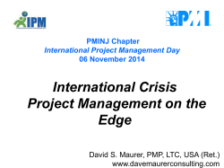 International Crisis: Project Management on the Edge