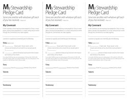 My Stewardship Pledge Card My Stewardship Pledge Card My
