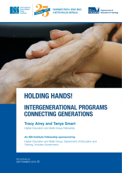 HOLDING HANDS! INTERGENERATIONAL PROGRAMS