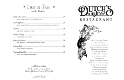 our Dinner Menu