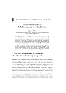 Intermediality in Film: A Historiography of Methodologies