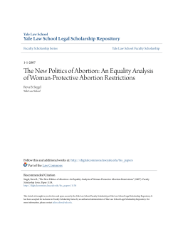 An Equality Analysis of Woman-Protective Abortion Restrictions