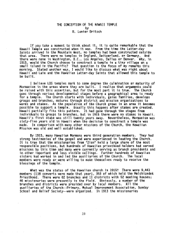 The Conception of the Hawaii Temple