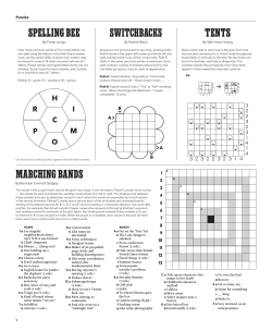 MARCHING BANDS SPELLING BEE TENTS SWITCHBACKS
