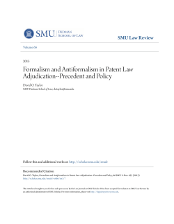 Formalism and Antiformalism in Patent Law Adjudication-