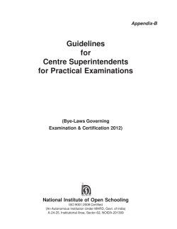 Guidelines for Centre Superintendents for Practical