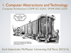 1. Computer Abstractions and Technology