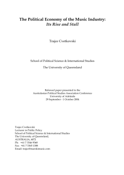 The Political Economy of the Music Industry