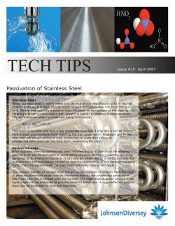 Passivation of Stainless Steel