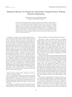 Enhanced Memory for Negatively Emotionally Charged Pictures