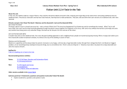 Fiction Unit 2.2 A Twist in the Tale
