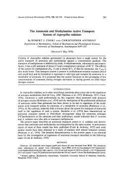 The Ammonia and Methylamine Active Transport