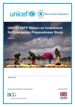 UNICEF/WFP Return on Investment for Emergency Preparedness