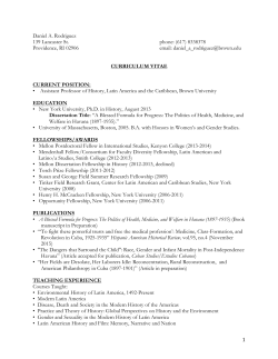 Curriculum Vitae - Researchers @ Brown