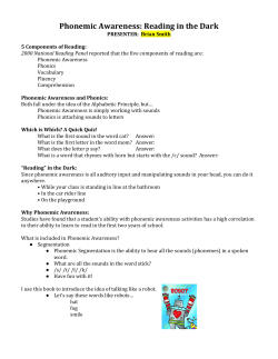 Phonemic Awareness Handout
