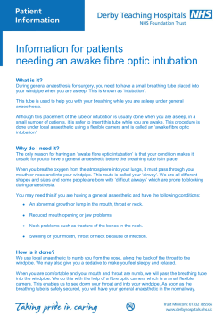 Awake fibre optic intubation - Derby Teaching Hospitals NHS