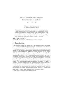 On the classification of singular flat structures on surfaces