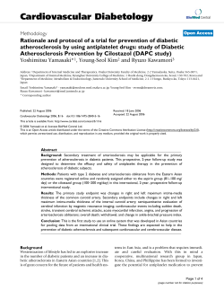 Rationale and protocol of a trial for prevention of diabetic