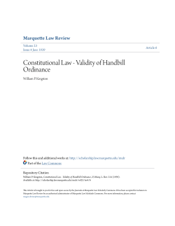 Constitutional Law - Validity of Handbill Ordinance