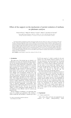Effect of the support on the mechanism of partial oxidation of