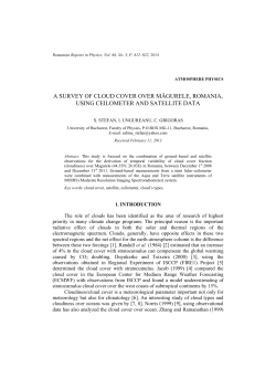 a survey of cloud cover over măgurele, romania, using ceilometer