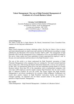 Talent Management: The case of High Potential