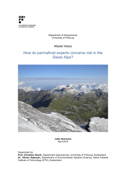 How do permafrost experts conceive risk in the Swiss Alps?