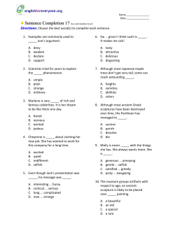 Sentence Completion 17