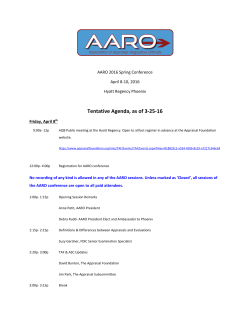 Tentative Agenda, as of 3-25-16