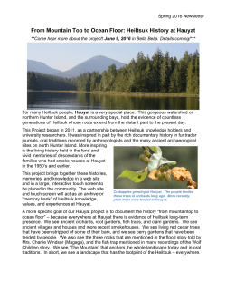 From Mountain Top to Ocean Floor: Heiltsuk History at Hauyat