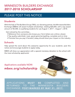 mbex.org/scholarship MINNESOTA BUILDERS EXCHANGE 2017