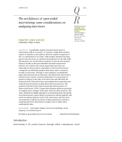 The art(fulness) of open-ended interviewing: some