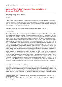 Analysis of Saul Bellow`s Surpass of Emerson in