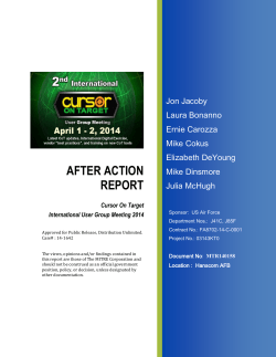 After Action Report: Cursor on Target FY14