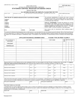 Campus Pre-school SCR Form SCR